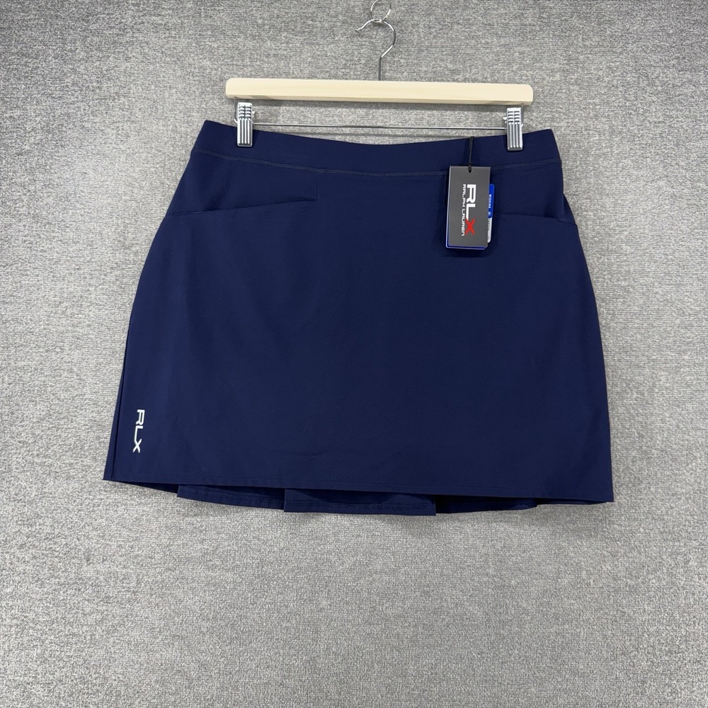 Ralph Lauren RLX Golf Skort Women Size Larger Blue Tennis Stretch NEW $128